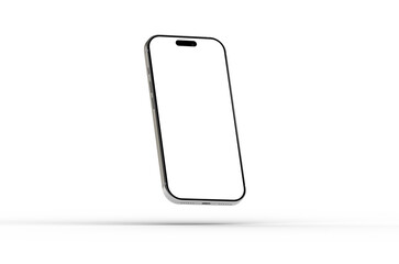 Clean, modern smartphone mockup with a blank screen, perfect for app presentations or website designs.  High-resolution image for crisp details.