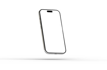 High-quality 3D render of a sleek smartphone with a blank screen, perfect for showcasing app designs or mobile technology.