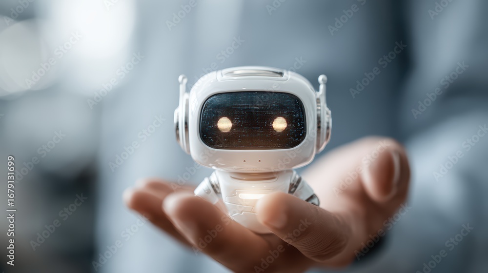 Poster a striking interaction between human and ai chatbot customer service automation, natural language pr