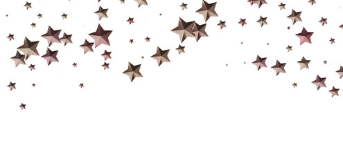 Pretty rose gold stars falling on white. Perfect for festive designs.