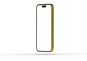 Modern gold smartphone mockup with blank screen. Perfect for app presentations, website designs, and mobile UI showcases.