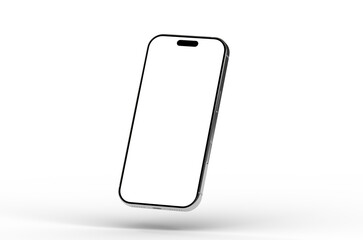 High-quality image of a modern smartphone with a blank screen, perfect for app presentations or mobile device showcases.