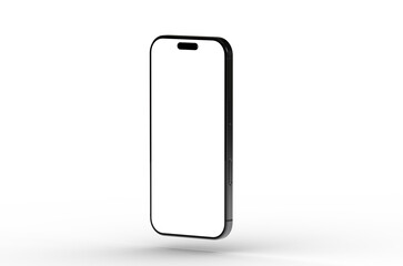 Clean image of a black smartphone mockup. Perfect for app presentations or mobile device advertising.