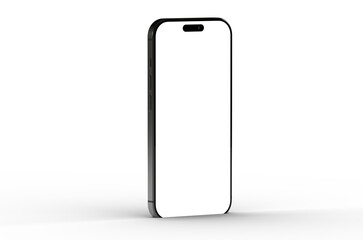 High-quality image of a modern smartphone with a blank screen, perfect for app presentations or website designs.