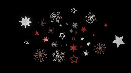 Festive background with red and white stars and snowflakes. Perfect for Christmas, winter, and holiday designs.