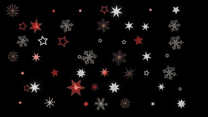 Festive winter background with red and white stars and snowflakes. Perfect for Christmas, holidays, and winter themes.