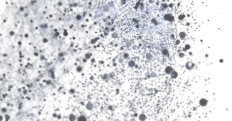 High-resolution stock photo of abstract gray particles floating on white background. Ideal for design projects.