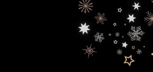 Beautiful winter holiday background with stars and snowflakes. Perfect for cards, banners, and more.