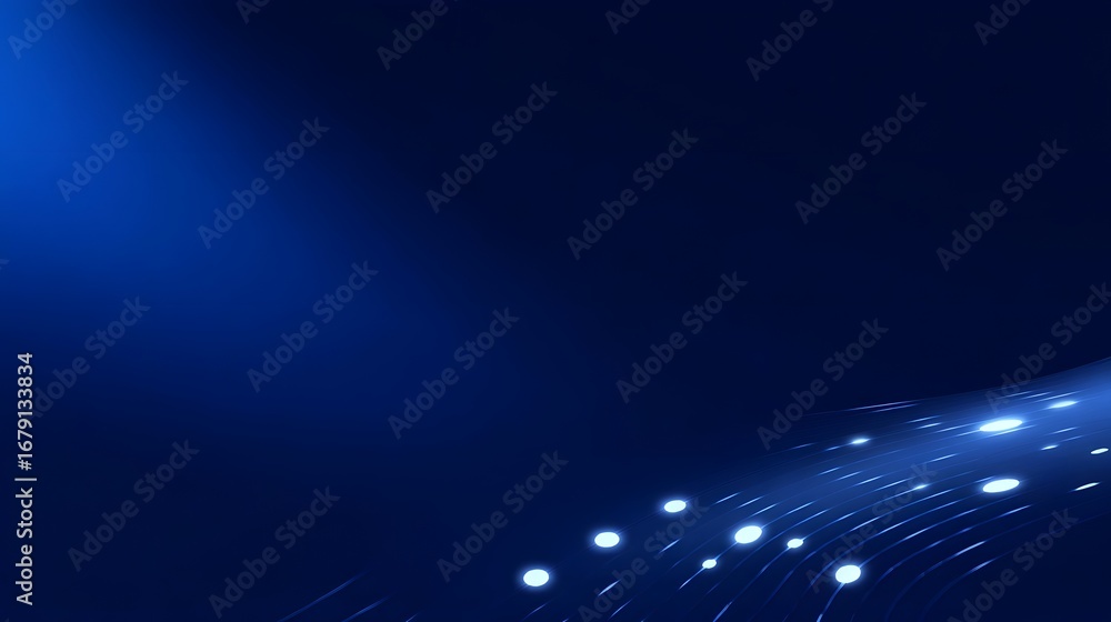 Aufkleber an abstract, futuristic image depicting dynamic digital motion with luminous light beams and flowing