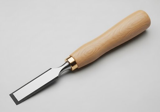 Precision woodworking tool featuring a sharp steel blade and comfortable wood handle for detailed carpentry projects
