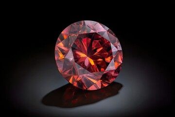 Fototapeta premium A vibrant, round, reddish gemstone