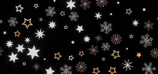 Beautiful winter background with stars and snowflakes. Perfect for holidays and celebrations.