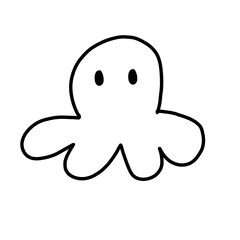 Simple Hand Drawn Octopus Outline