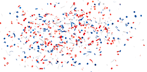 Patriotic confetti background. Ideal for celebrations, holidays, and festive designs. Download now!