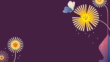 Aesthetic floral desktop wallpaper, botanical frame design