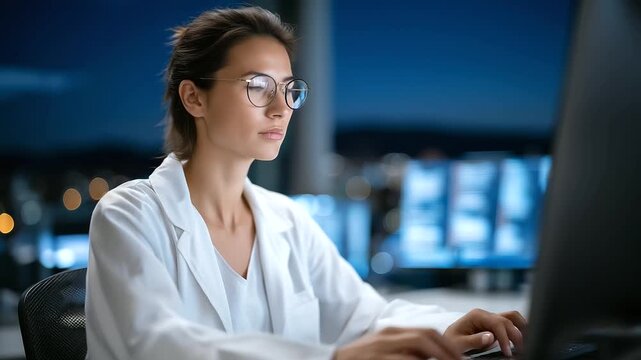 An intern tests software in a tech company&rsquo;s lab with monitors flashing error logs keyboards clacking sticky notes on screens and developers debating solutions in a huddle