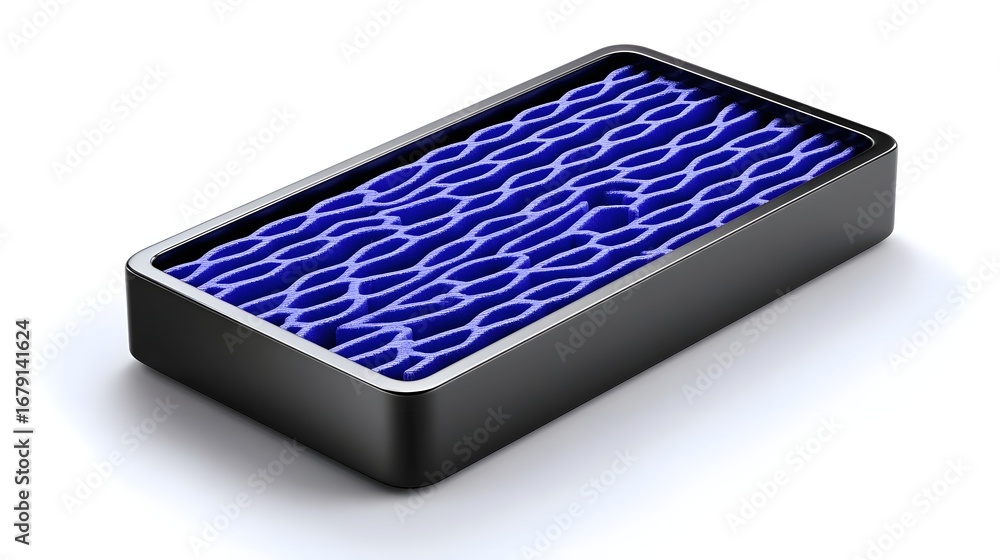 Poster abstract digital display showing a captivating blue ripple pattern that evokes the tranquil movement