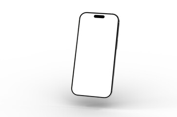 High-quality photo of a modern smartphone with a blank screen, perfect for app presentations or website mockups. Clean, minimalist design.