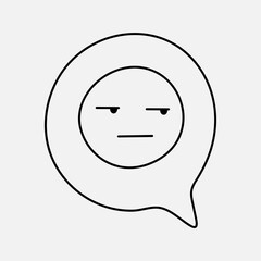 Annoyed face clipart, social media emoticon