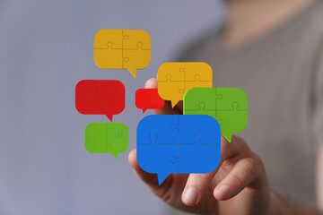 Teamwork, communication, and problem-solving.  Visual representation of shared ideas and collaboration.