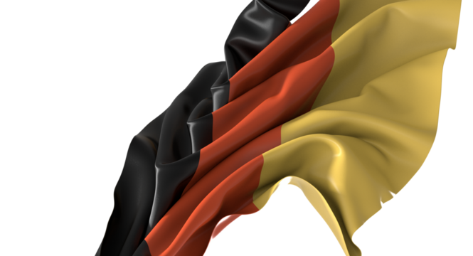 The German flag waves proudly in the wind