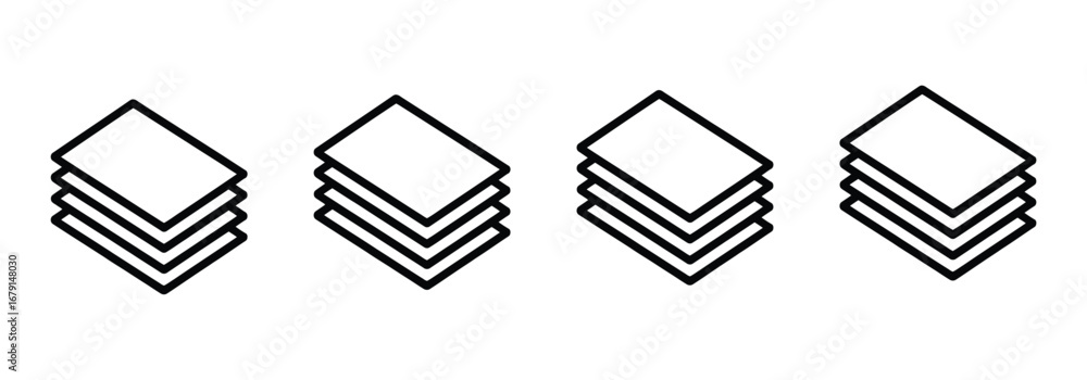 Poster paper documents icons. paper symbol with single and multiple page. vector illustration .