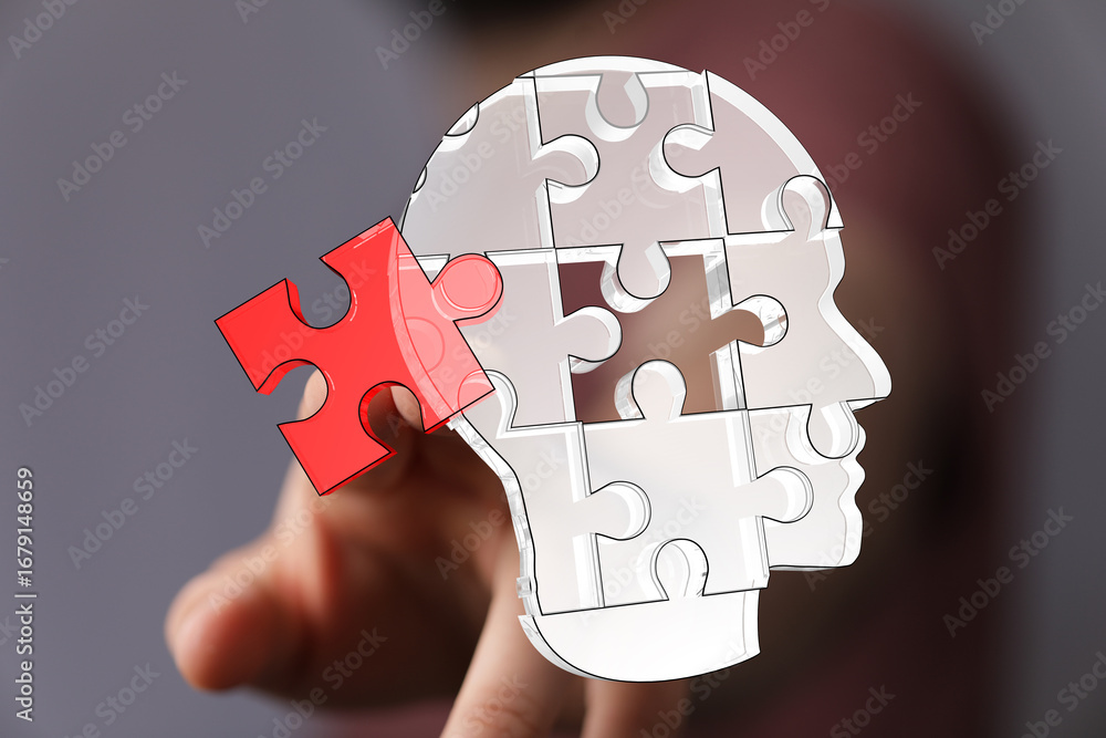 Poster unlocking mental potential. visual metaphor for problem-solving, brainpower, and cognitive function.