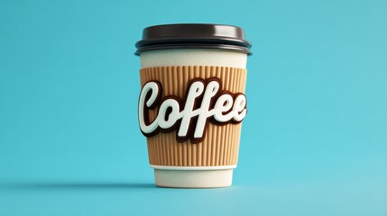 Stylish Brown Coffee Cup with Text Effect, Perfect for Modern Marketing Campaigns or Fashion Projects Boosting Creative Energy.