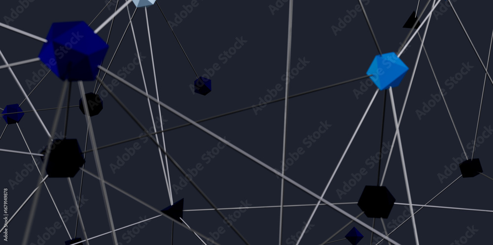 Poster modern abstract background of connected nodes. ideal for technology, network, and communication conc