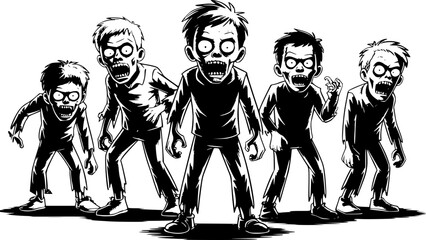 group of young zombies