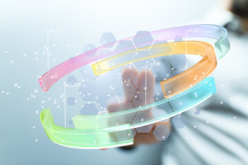 Abstract image of data growth, analytics, business intelligence, technology, future, innovation,...