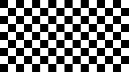 Black and white seamless checkerboard pattern, square grid geometric design for backgrounds.