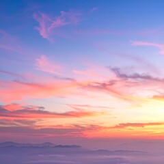 Obraz premium Sunrise over misty mountains