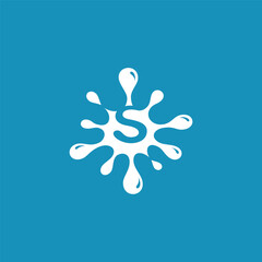 Splash Letter S Logo Design Vector Template