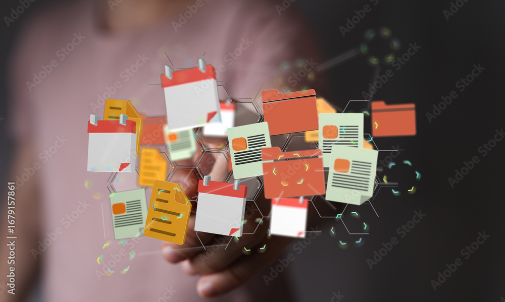 Poster efficiently organize your digital files. improve workflow with digital document management.