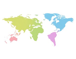 Fototapeta premium Colorful world map. Simple, pastel continents