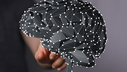Digital brain, neural network, AI, technology, connection, innovation, future, intelligence, data,...
