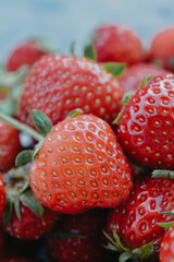 strawberries on a wooden background
