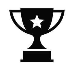 Black trophy cup with star icon award winner