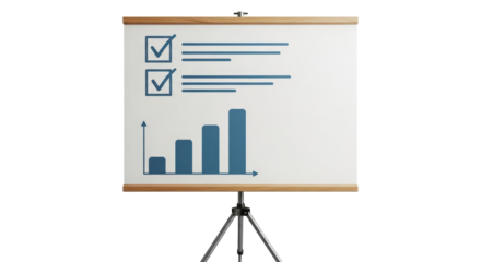 Isolated Presentation Board with Graph and Checklist