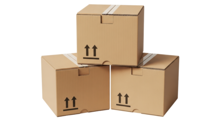 Isolated Stack of Cardboard Boxes