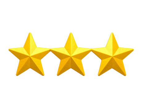 star rating 3D icon transparent background