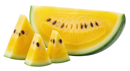 Isolated Yellow Watermelon Slices
