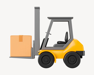 3D forklift truck, element illustration
