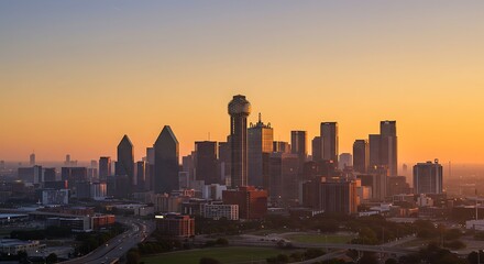 Fototapeta premium Dallas Skyline at Sunset.