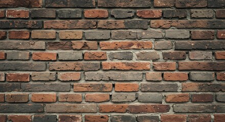 Fototapeta premium Detailed view of a multi-colored brick wall.