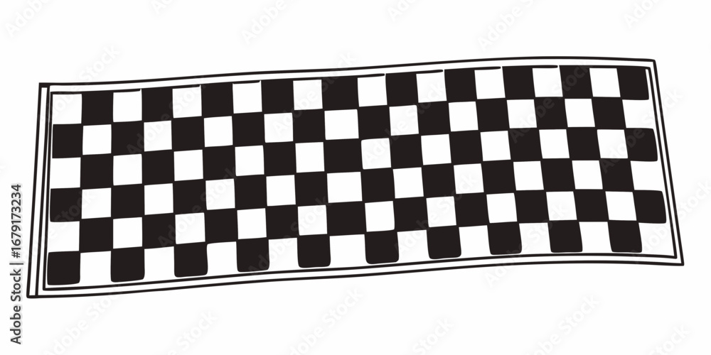 Poster a rectangular checkered pattern with alternating black and white squares and a thin black border aro