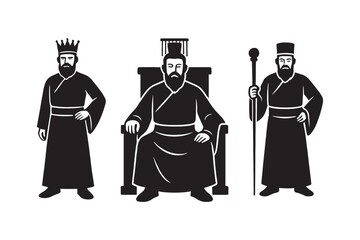 Vector Illustration of King in Crown and Royal Attire
