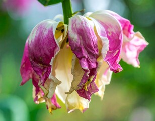 Wilting flower with faded colors