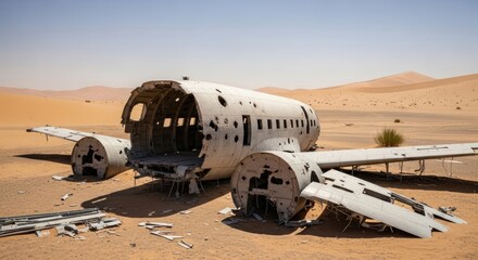 Desert Plane Wreckage: Abandoned DC-3 Aircraft in Sahara
